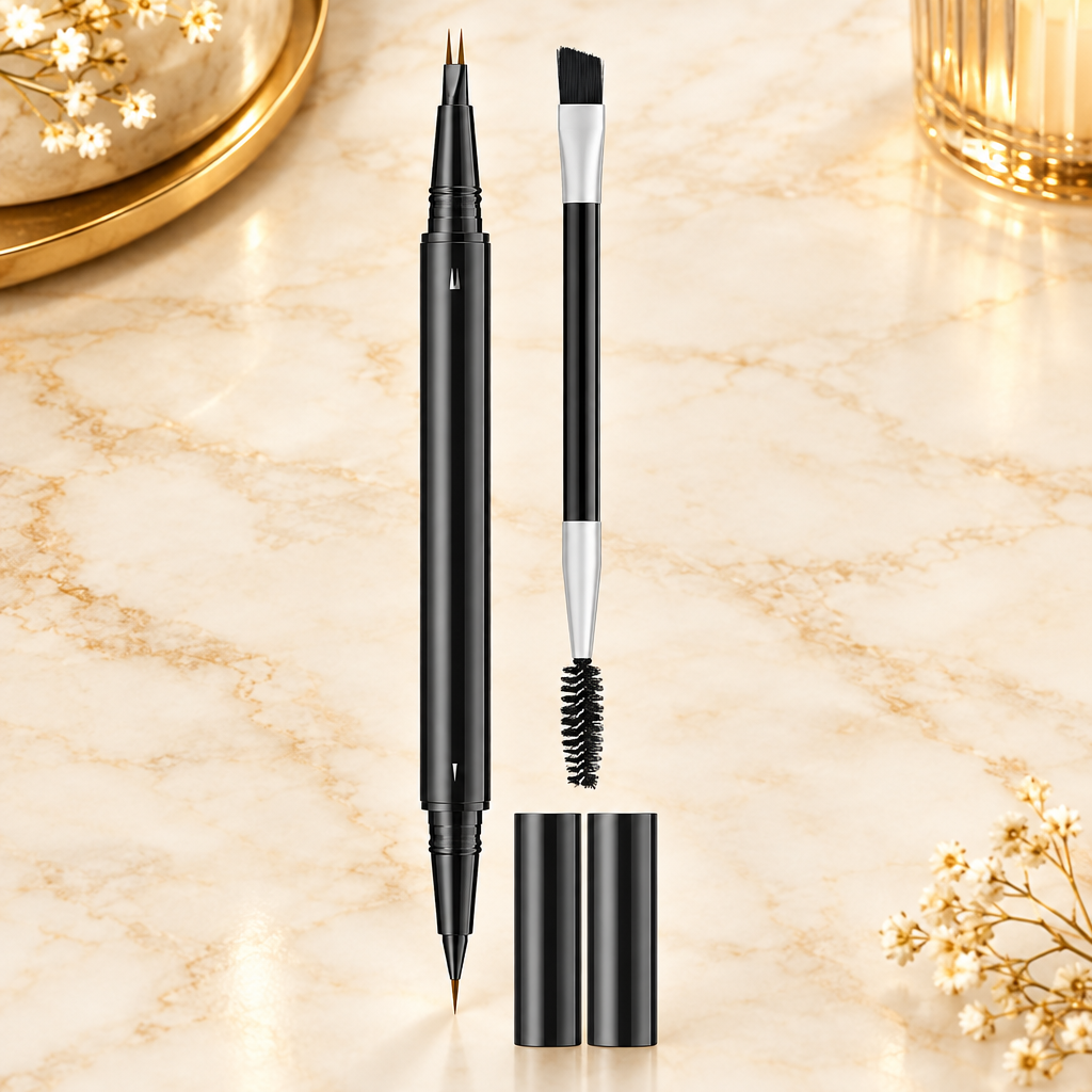 2-in-1 Microblading Eyebrow Pen — Waterproof, Dual-Ended, 3 Shades