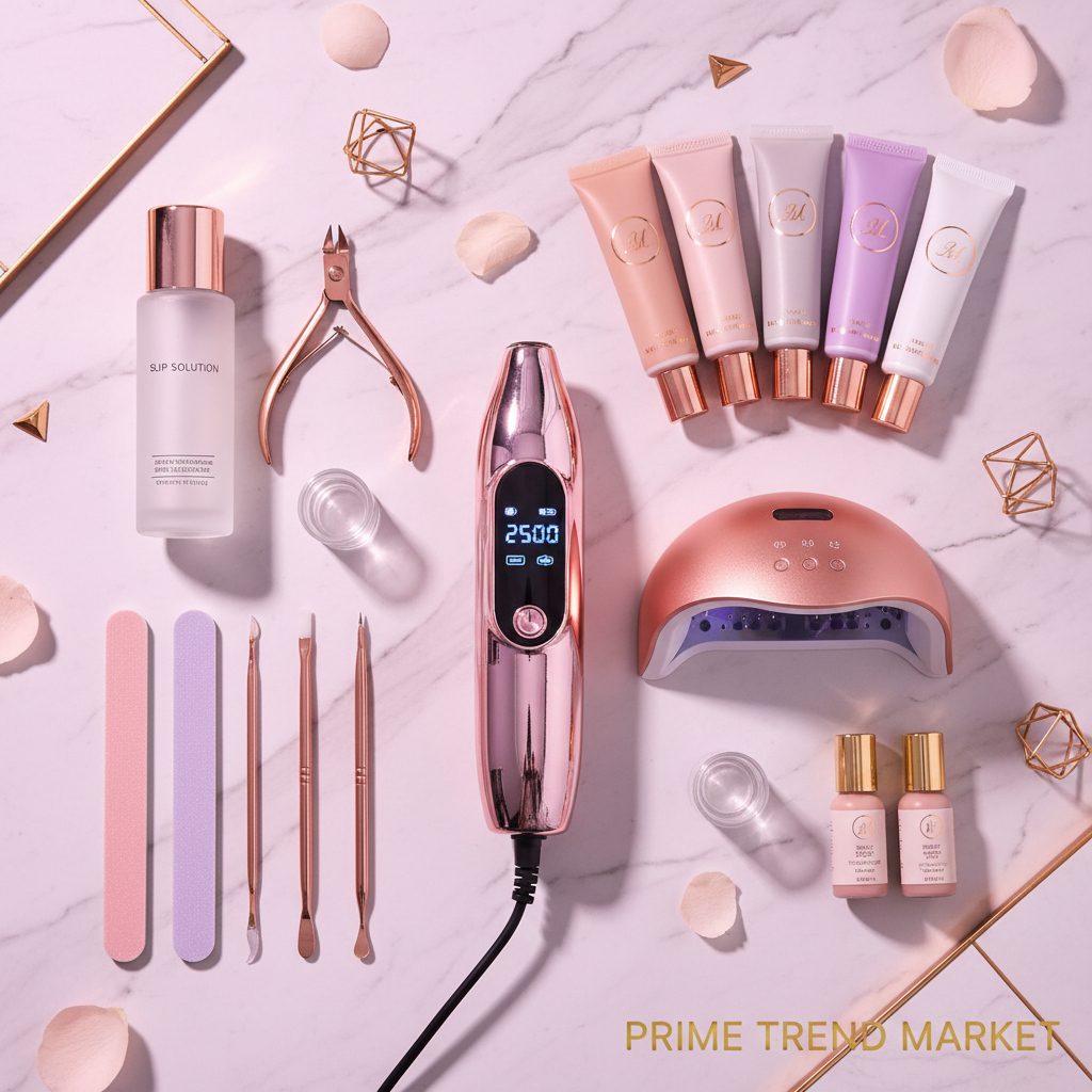 Nail Studio Pro Kit – 45000RPM Cordless Nail Drill + 6-Color Polygel Kit with UV Lamp | Complete At-Home Nail Set — Prime Trend Market