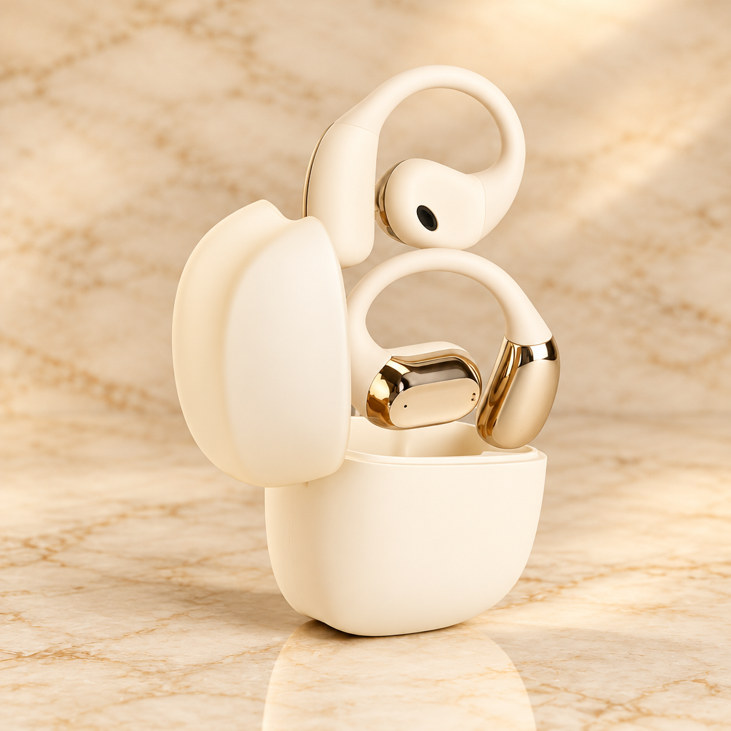 Open Ear Sport Earbuds | Bluetooth 5.4 Earhook | IPX5 Waterproof | 300Hr Standby | LED Case