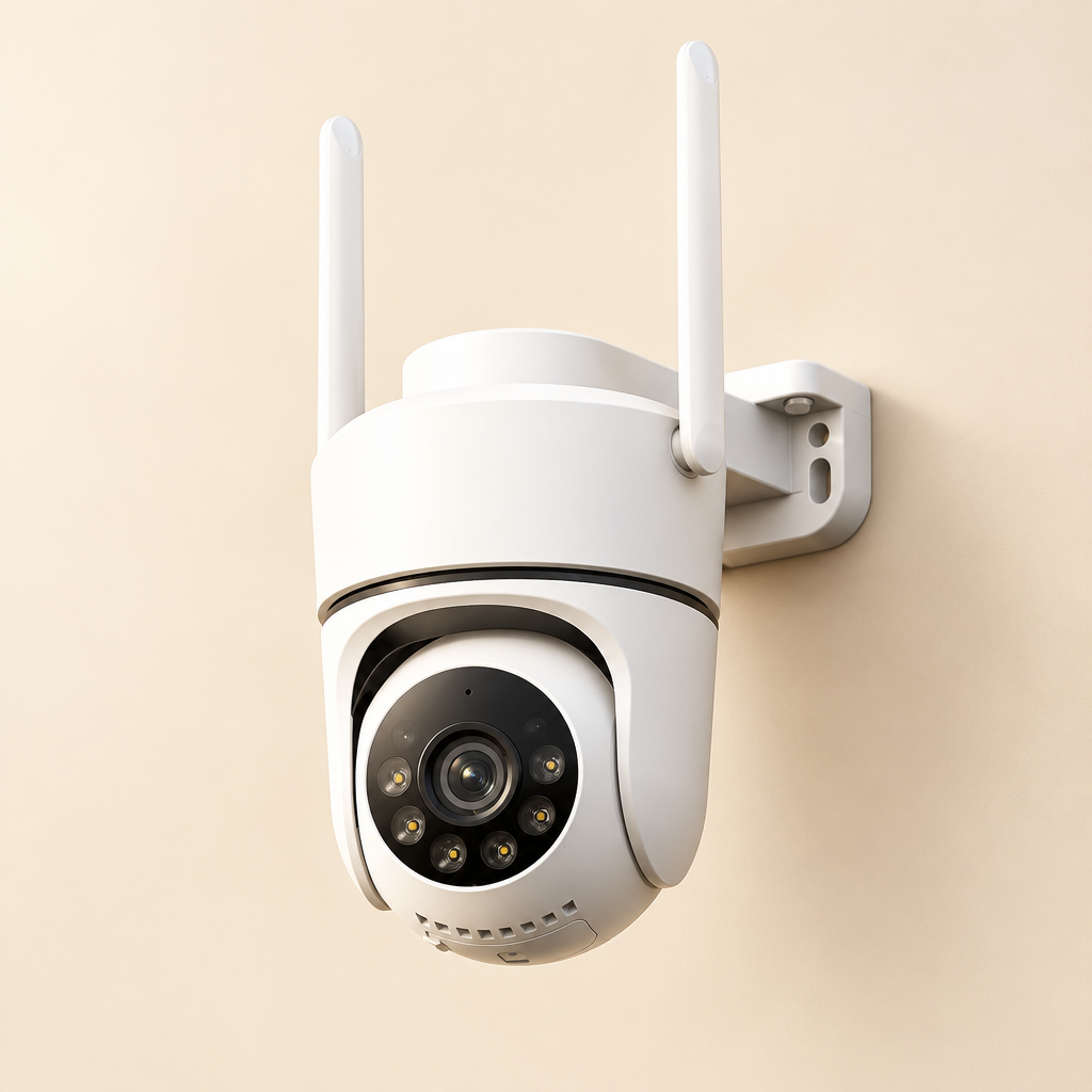 Outdoor security camera with bracket