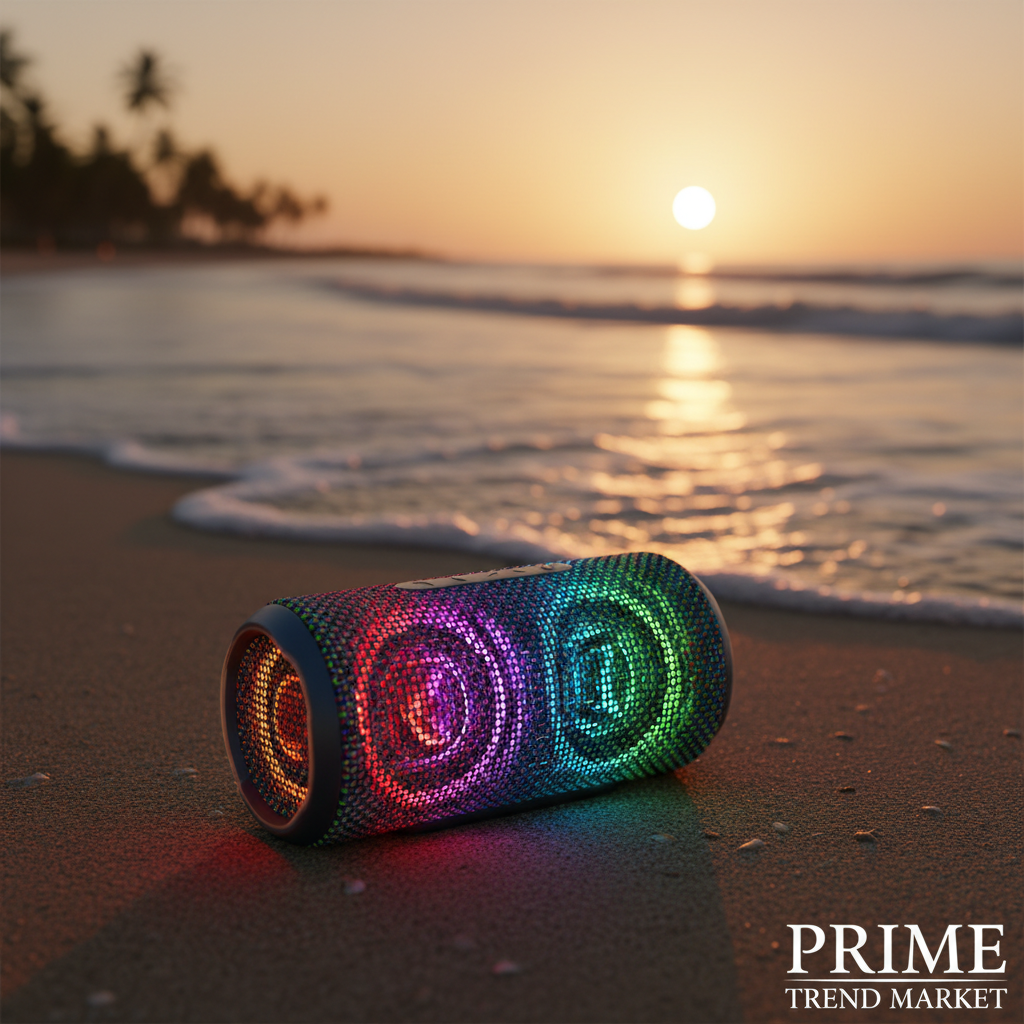 Waterproof Luminous Outdoor Bluetooth Speaker — 16W Dual, LED Light Show & 3000mAh Power Bank — Eliza & Tuan