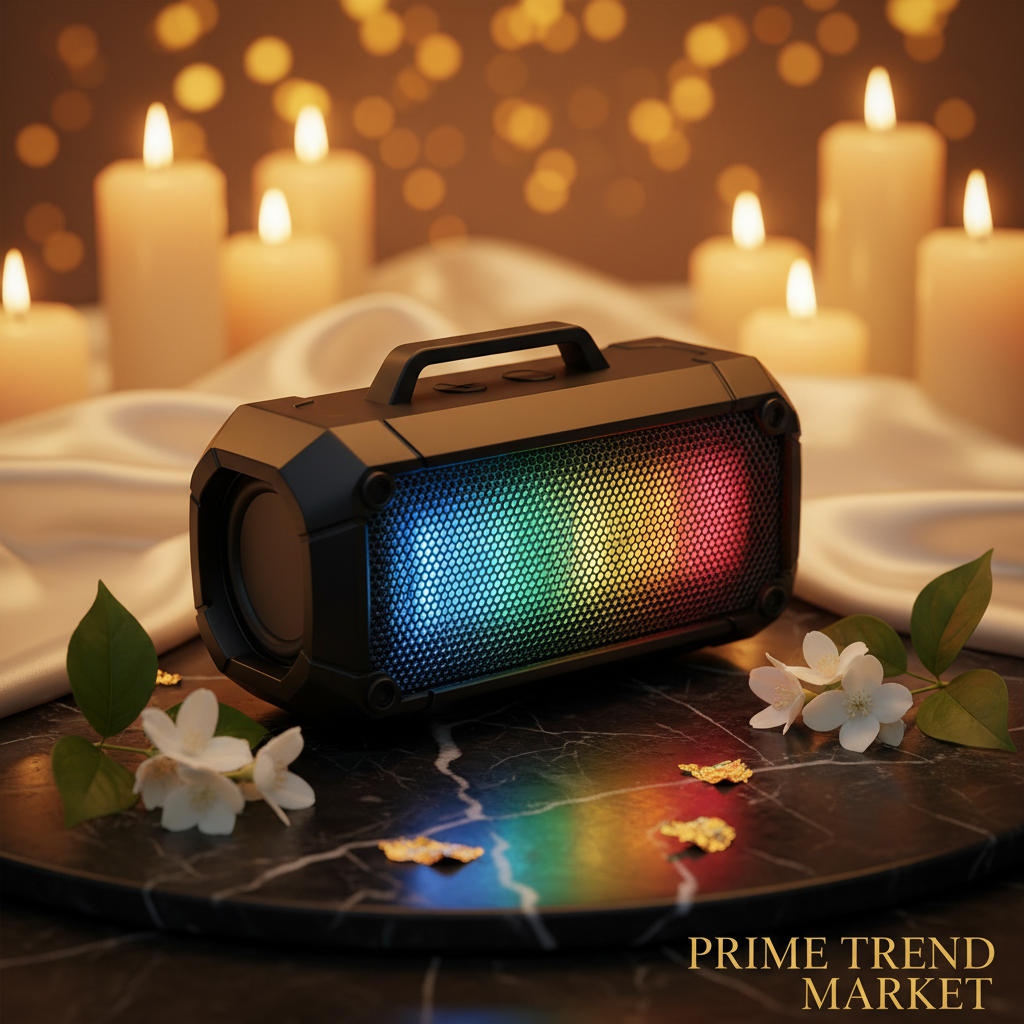 Waterproof Luminous Outdoor Bluetooth Speaker — 16W Dual, LED Light Show & 3000mAh Power Bank — Eliza & Tuan