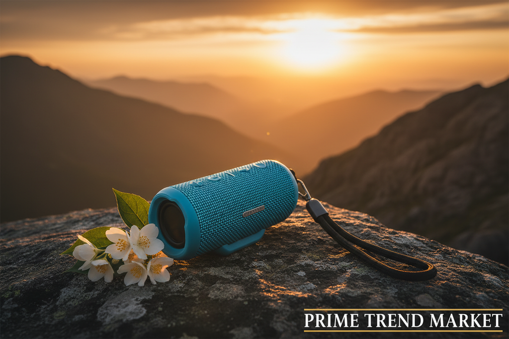 Portable Outdoor Waterproof Bluetooth Speaker — 16W Bass, 5000mAh Power Bank & FM Radio — Eliza & Tuan