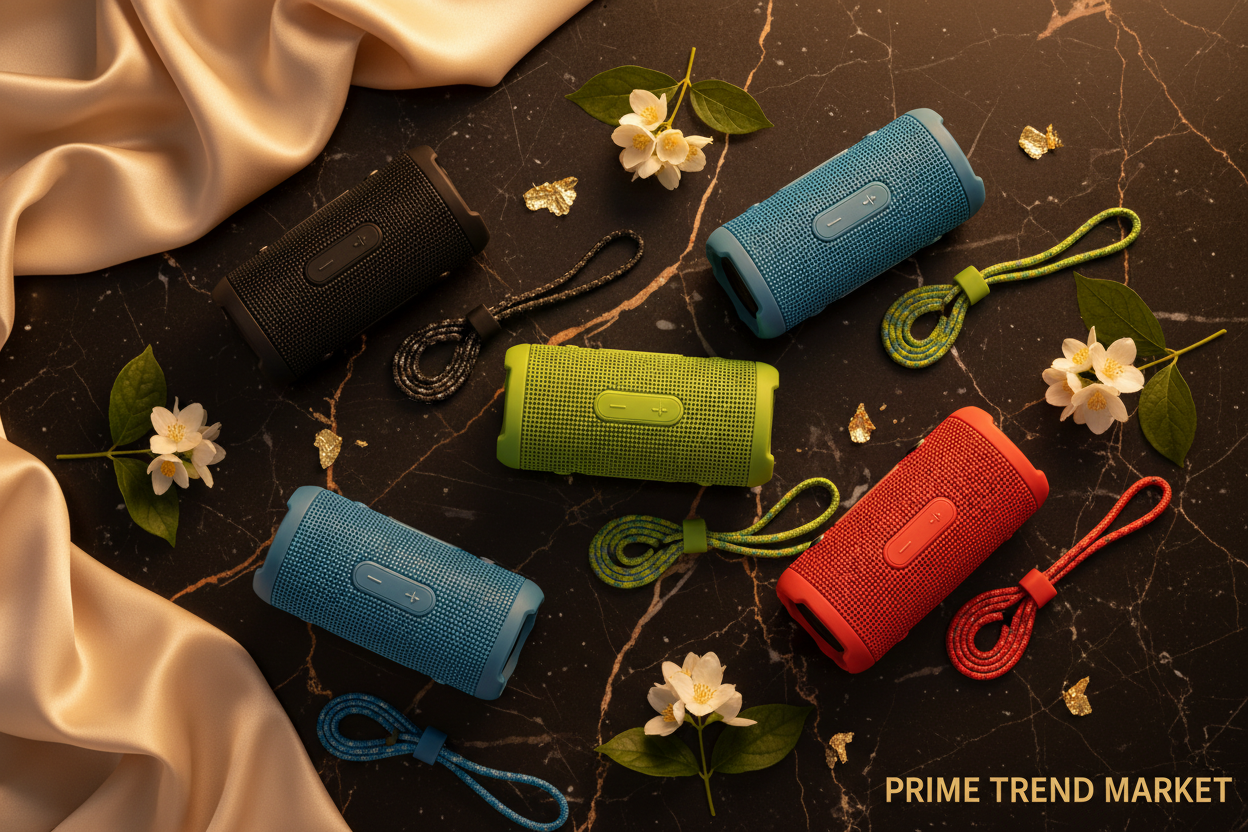 Portable Outdoor Waterproof Bluetooth Speaker — 16W Bass, 5000mAh Power Bank & FM Radio — Eliza & Tuan