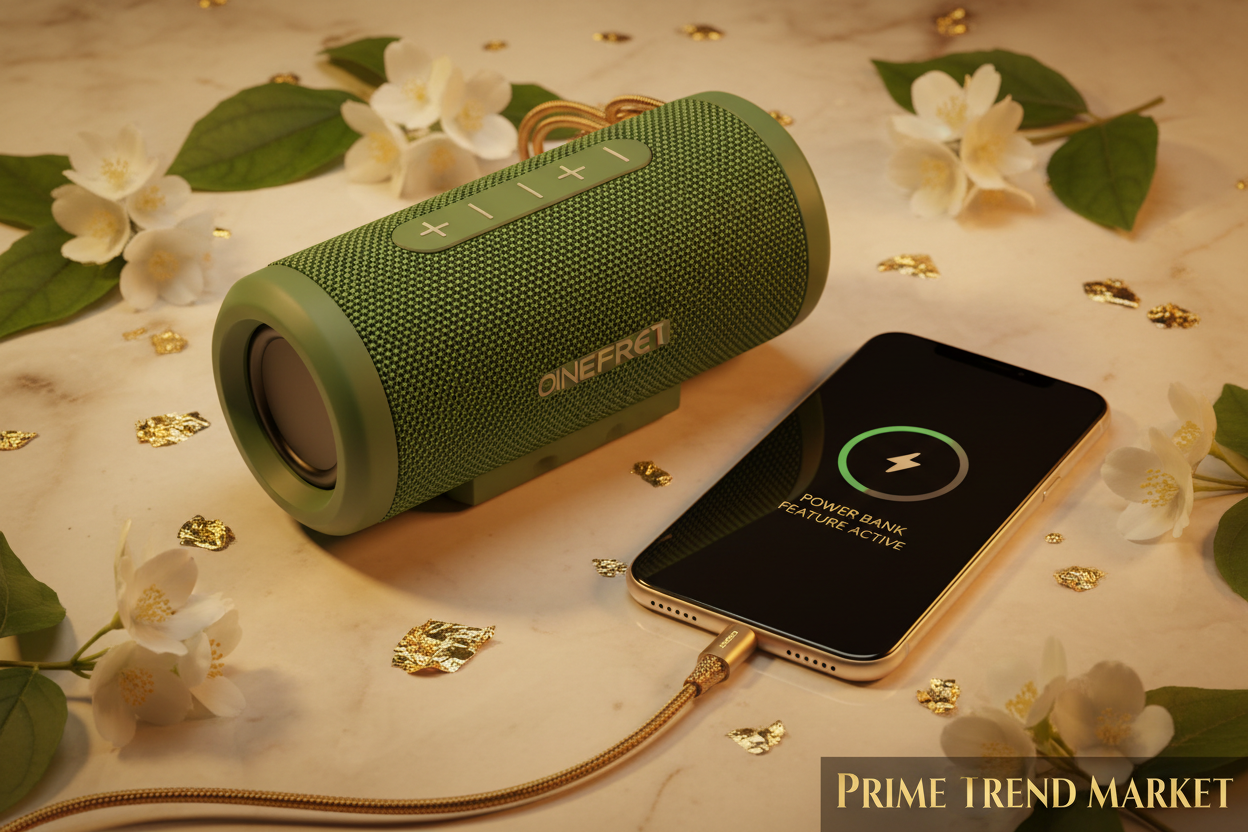 Portable Outdoor Waterproof Bluetooth Speaker — 16W Bass, 5000mAh Power Bank & FM Radio — Eliza & Tuan