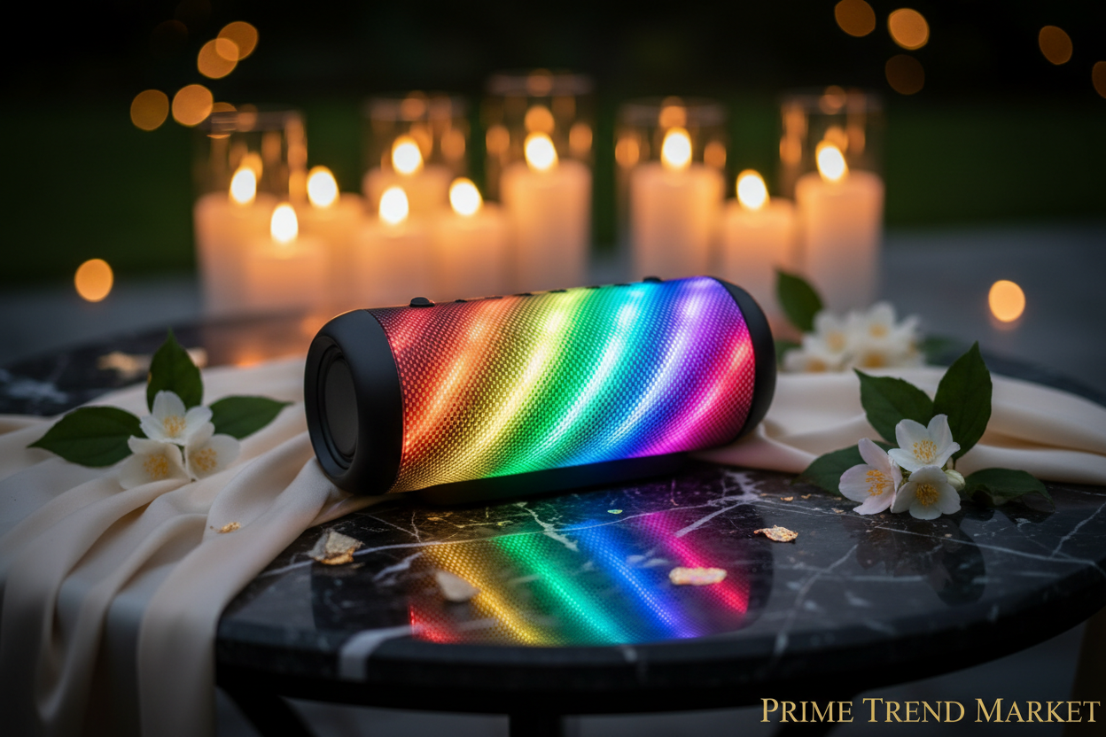 Outdoor Waterproof Bluetooth Speaker — 30W HIFI Sound, BT 5.1, RGB Lights & Solar Charging Option — Eliza & Tuan
