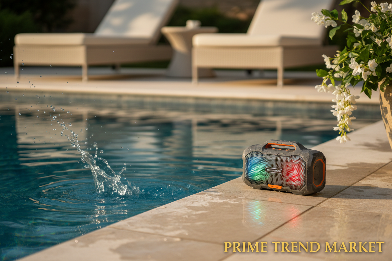Outdoor Waterproof Bluetooth Speaker — 30W HIFI Sound, BT 5.1, RGB Lights & Solar Charging Option — Eliza & Tuan