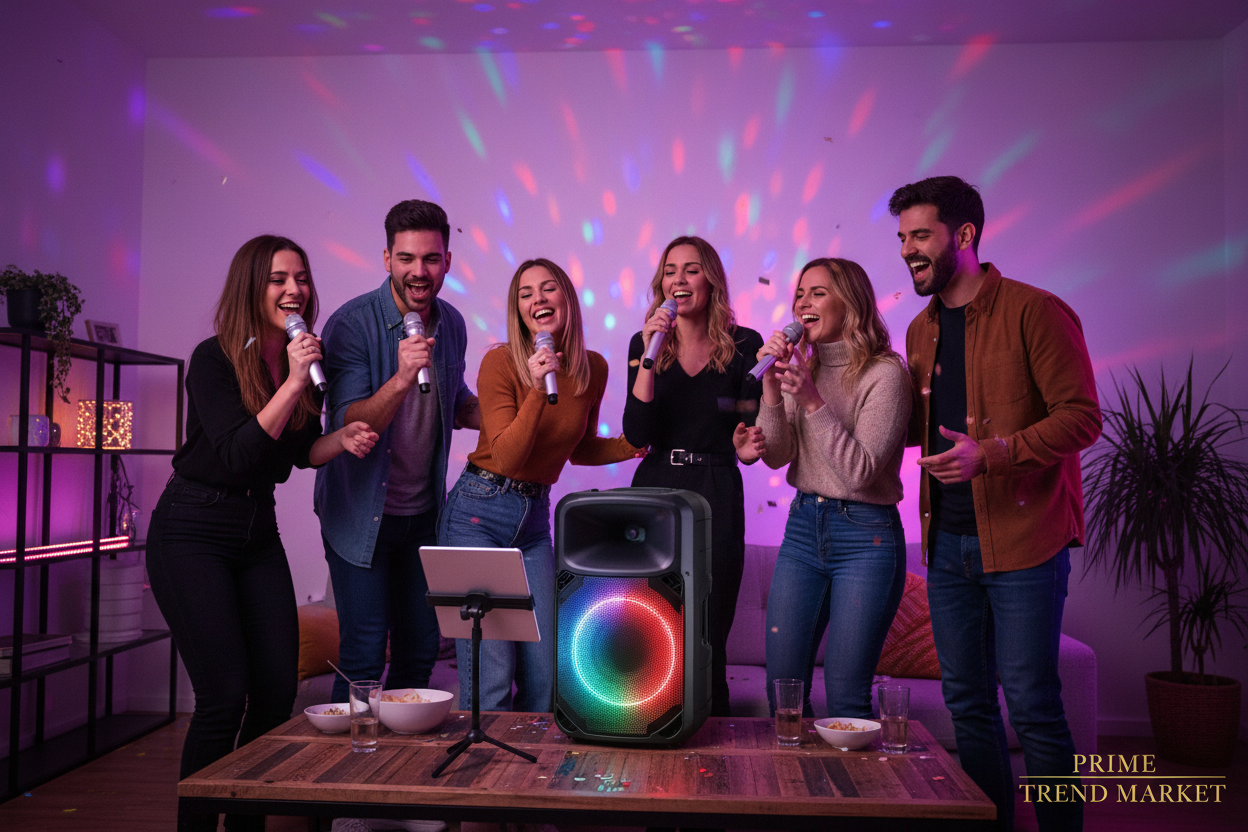 250W Monster Party Speaker | Bluetooth, Disco Lights, 2 Wireless Karaoke Mics, Rechargeable Portable PA DJ System — Prime Trend Market