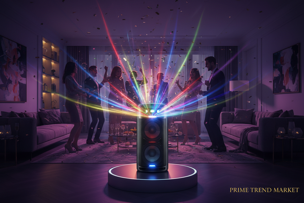 250W Monster Party Speaker | Bluetooth, Disco Lights, 2 Wireless Karaoke Mics, Rechargeable Portable PA DJ System — Prime Trend Market