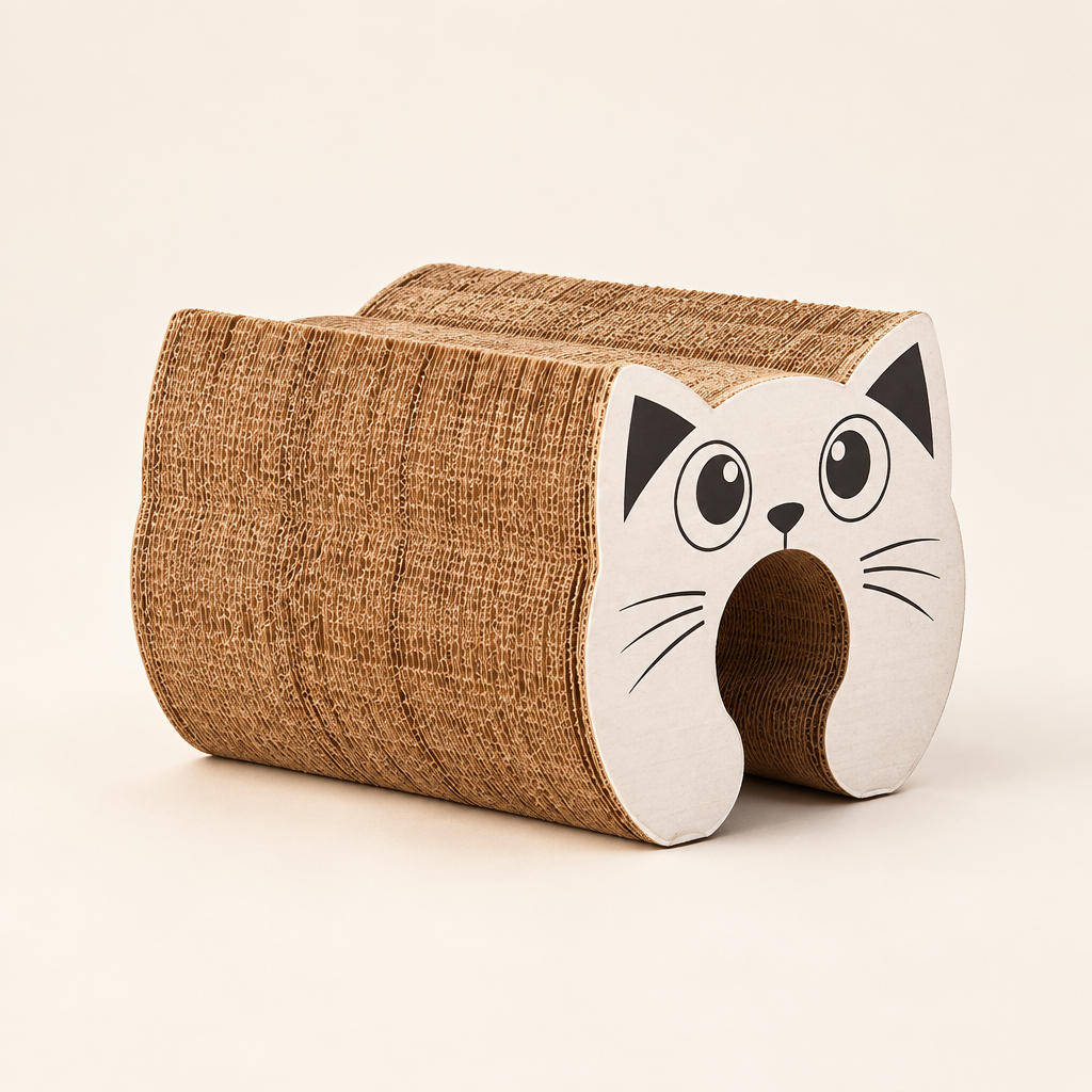 PawKurl Accordion Cat Scratcher Toy – 3-in-1 Honeycomb Scratcher, Bell Ball Track & Cat Bed