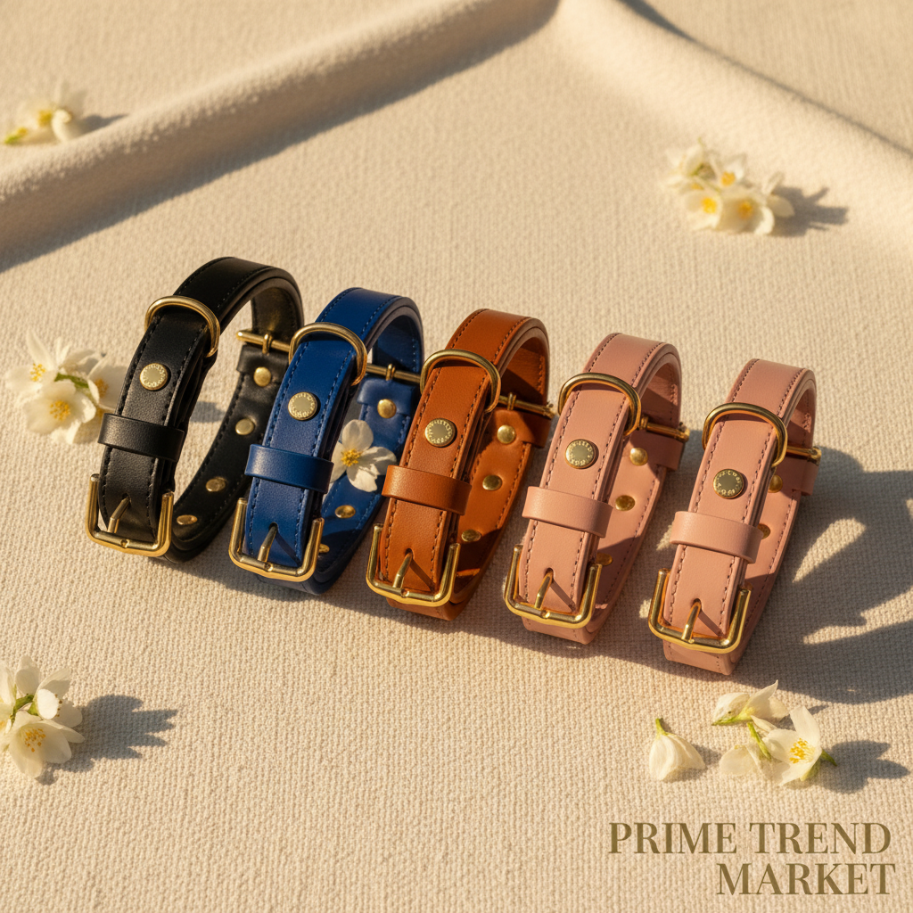 PawShield Leather GPS Tracker Collar Set – AirTag Compatible Dog Collar with Protective Case | 4 Colors, 3 Sizes — Prime Trend Market