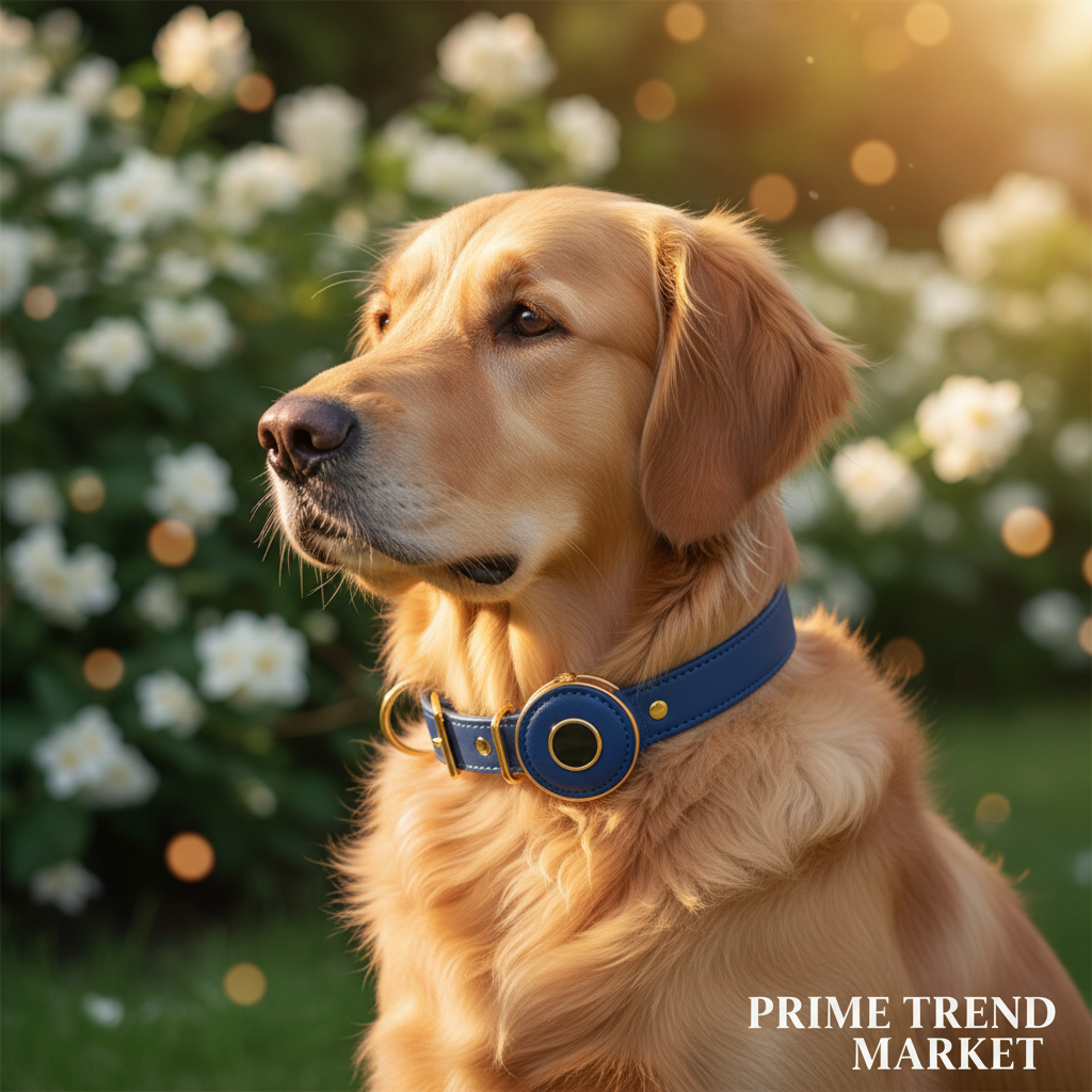 PawShield Leather GPS Tracker Collar Set – AirTag Compatible Dog Collar with Protective Case | 4 Colors, 3 Sizes — Prime Trend Market