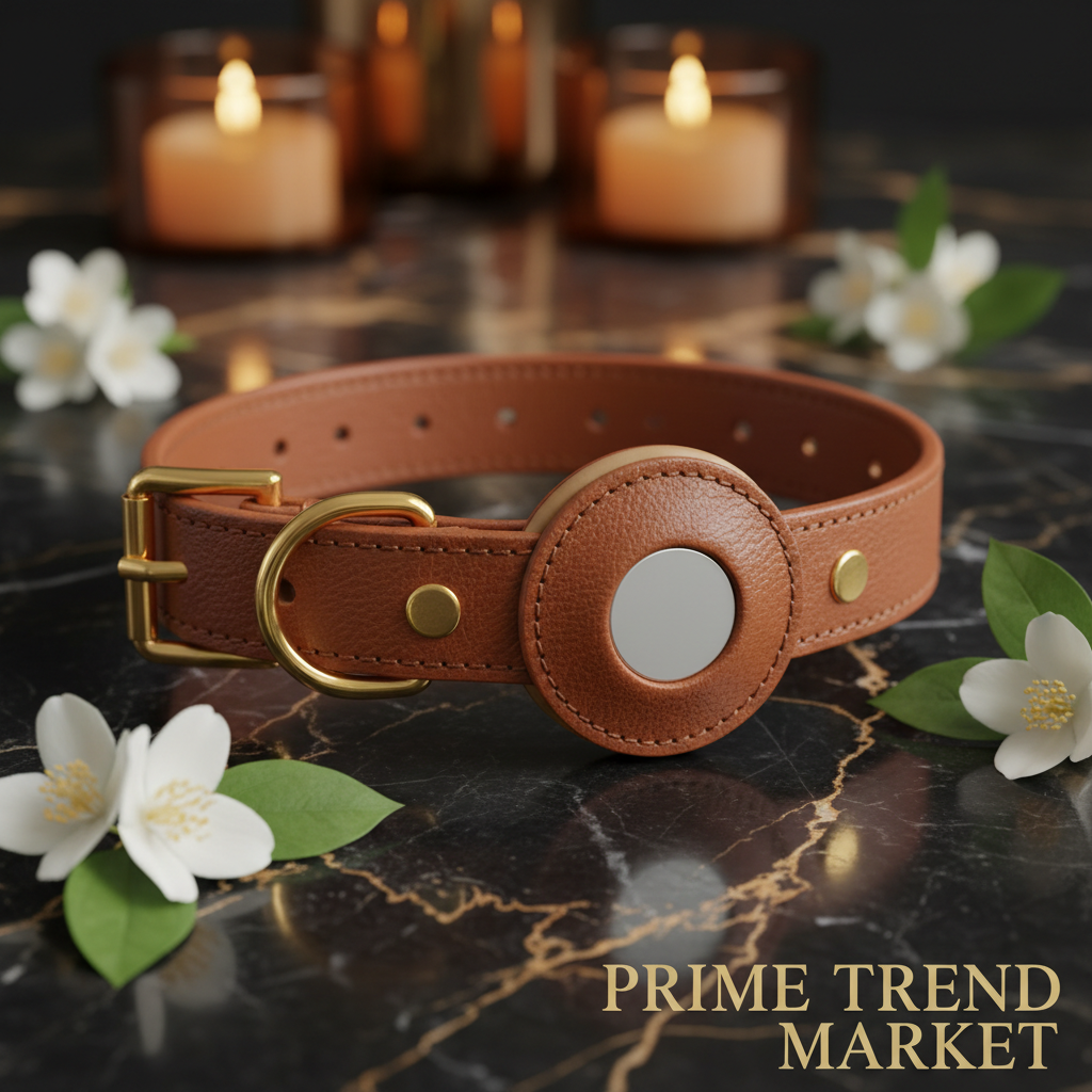 PawShield Leather GPS Tracker Collar Set – AirTag Compatible Dog Collar with Protective Case | 4 Colors, 3 Sizes — Prime Trend Market