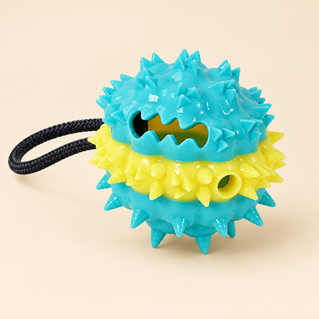 PawTreat 3-in-1 Rope Squeaky Leaking Food Ball Toy – Interactive Treat Dispenser for Cats & Dogs