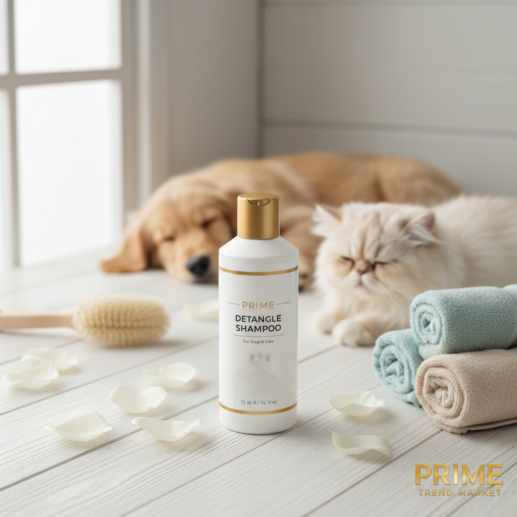 Pet Detangling Shampoo Flat Lay