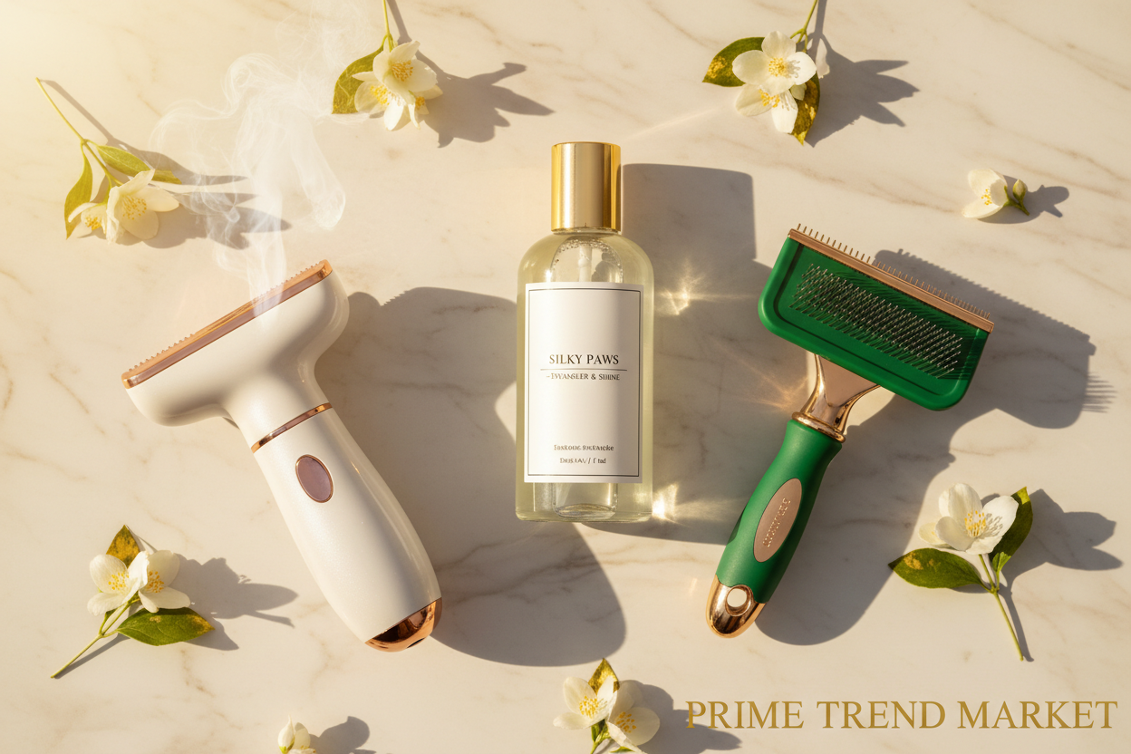 Pet Spa Bundle | Detangling Shampoo + Steam Grooming Brush + Self-Cleaning Slicker Brush — Prime Trend Market