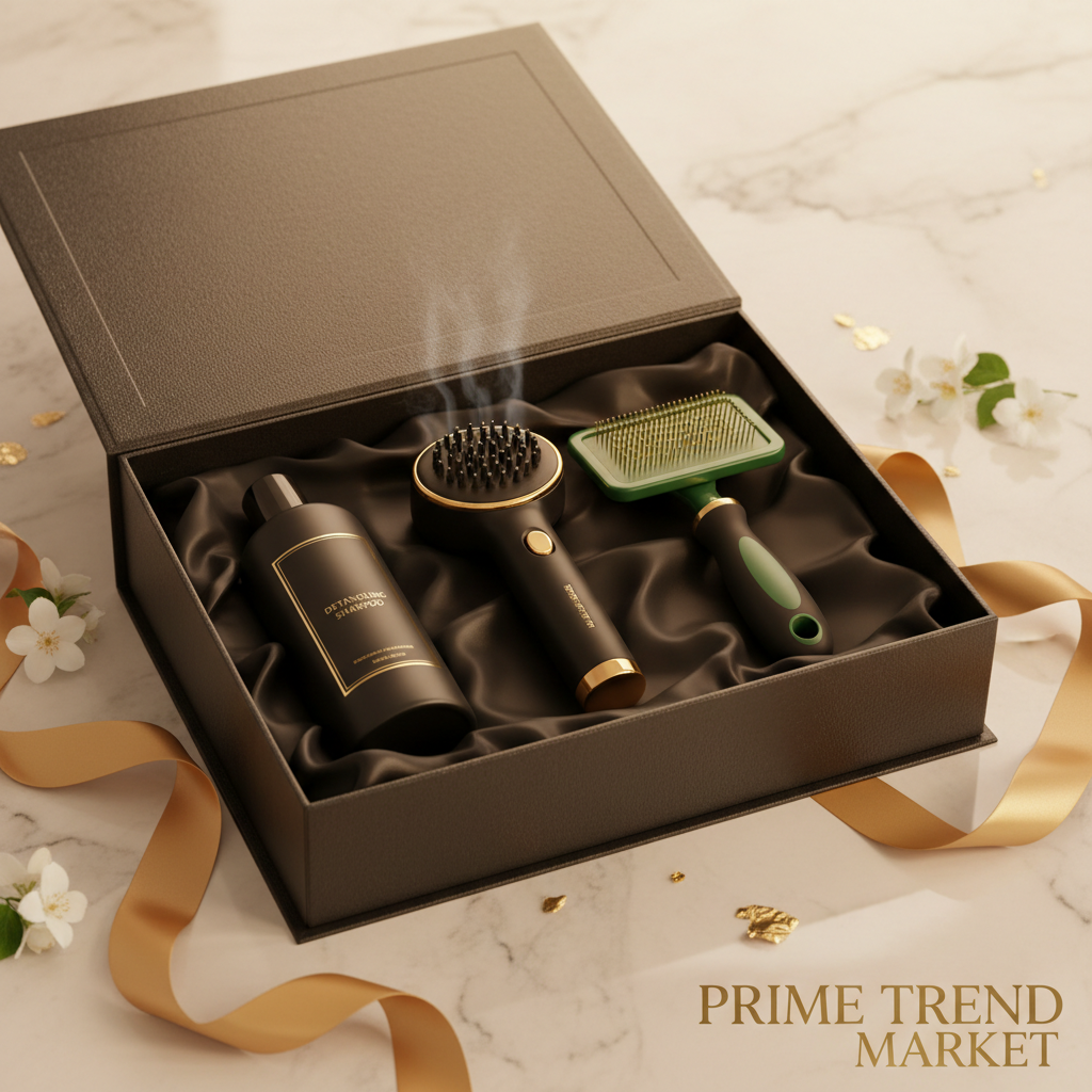 Pet Spa Bundle | Detangling Shampoo + Steam Grooming Brush + Self-Cleaning Slicker Brush — Prime Trend Market