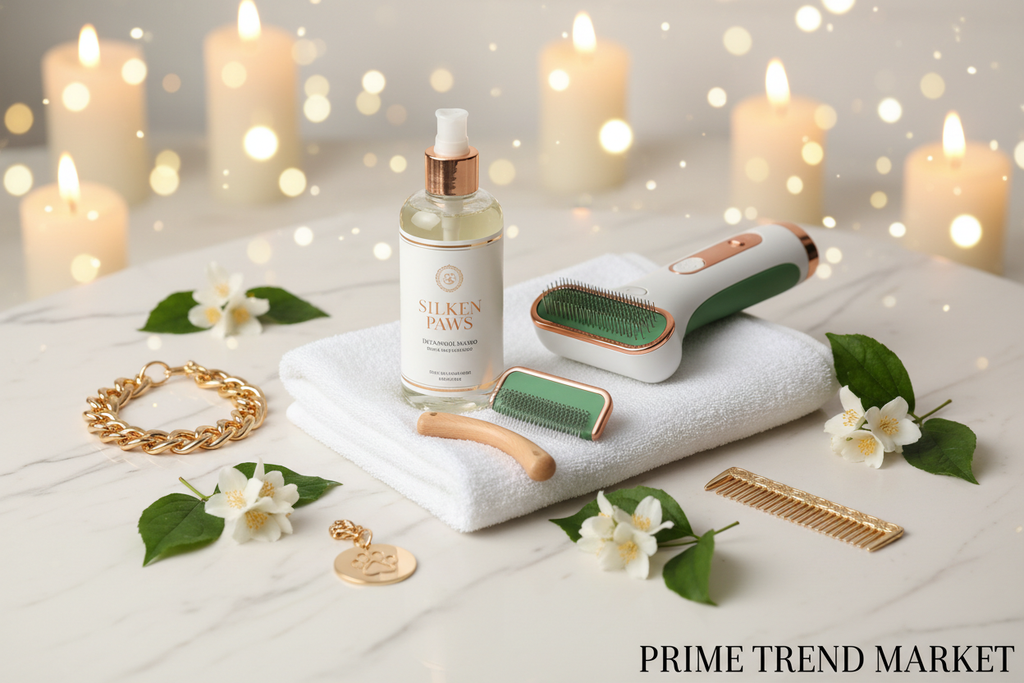 Pet Spa Bundle | Detangling Shampoo + Steam Grooming Brush + Self-Cleaning Slicker Brush — Prime Trend Market