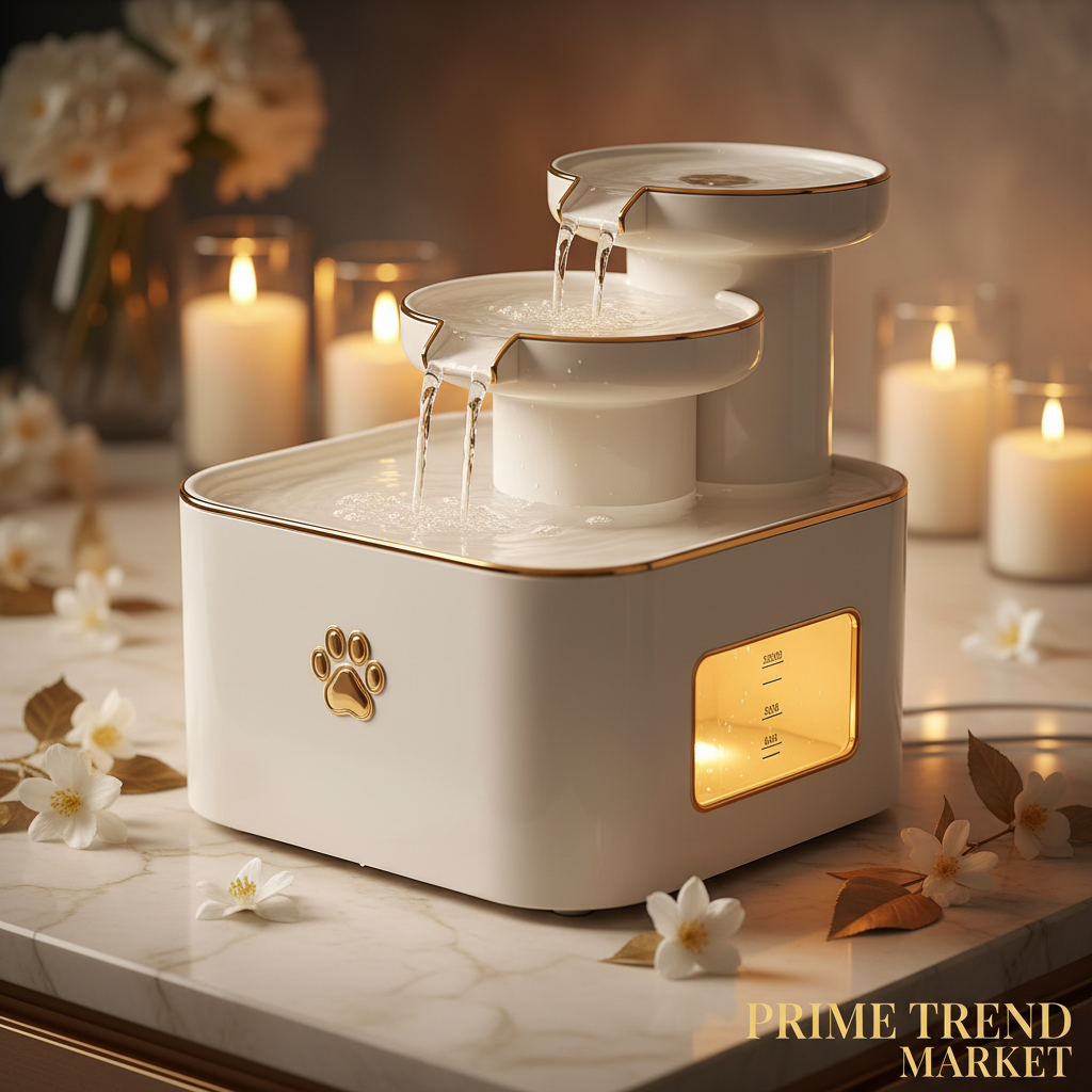 Luxury Quiet Circulating Pet Water Fountain — USB Smart, 2500ML, Night Light & Visible Scale — Prime Trend Market