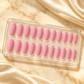 Pink frosted ballet press-on nails