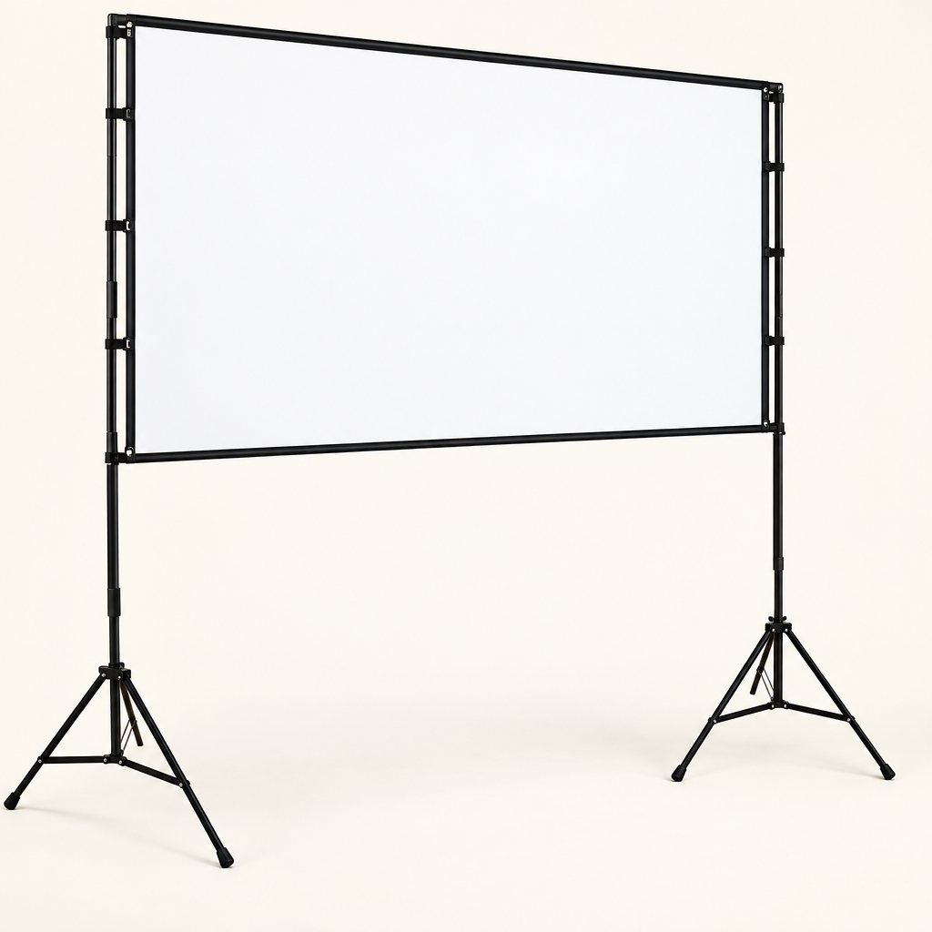 Portable projector screen with stand