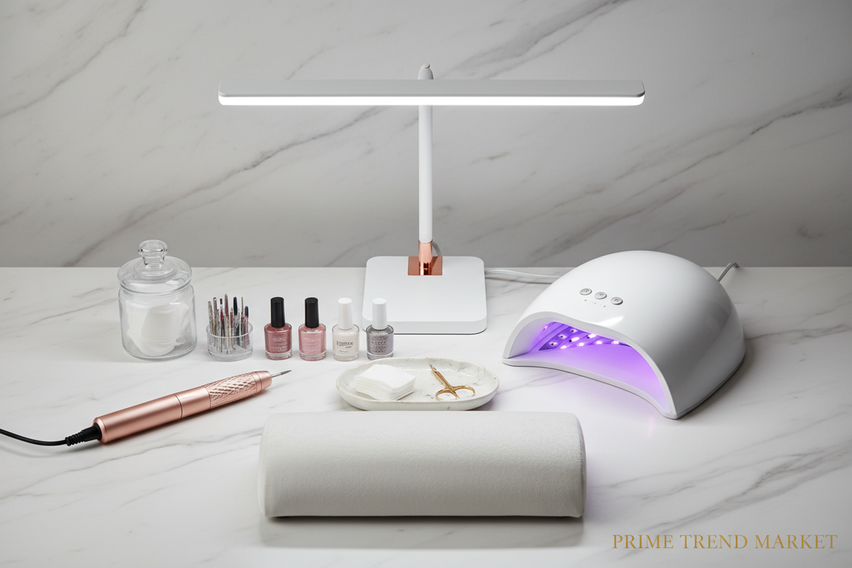 Pro Nail Desk Setup Bundle – LED Desk Light + Nail Drill + UV Lamp | Complete At-Home Nail Station — Prime Trend Market