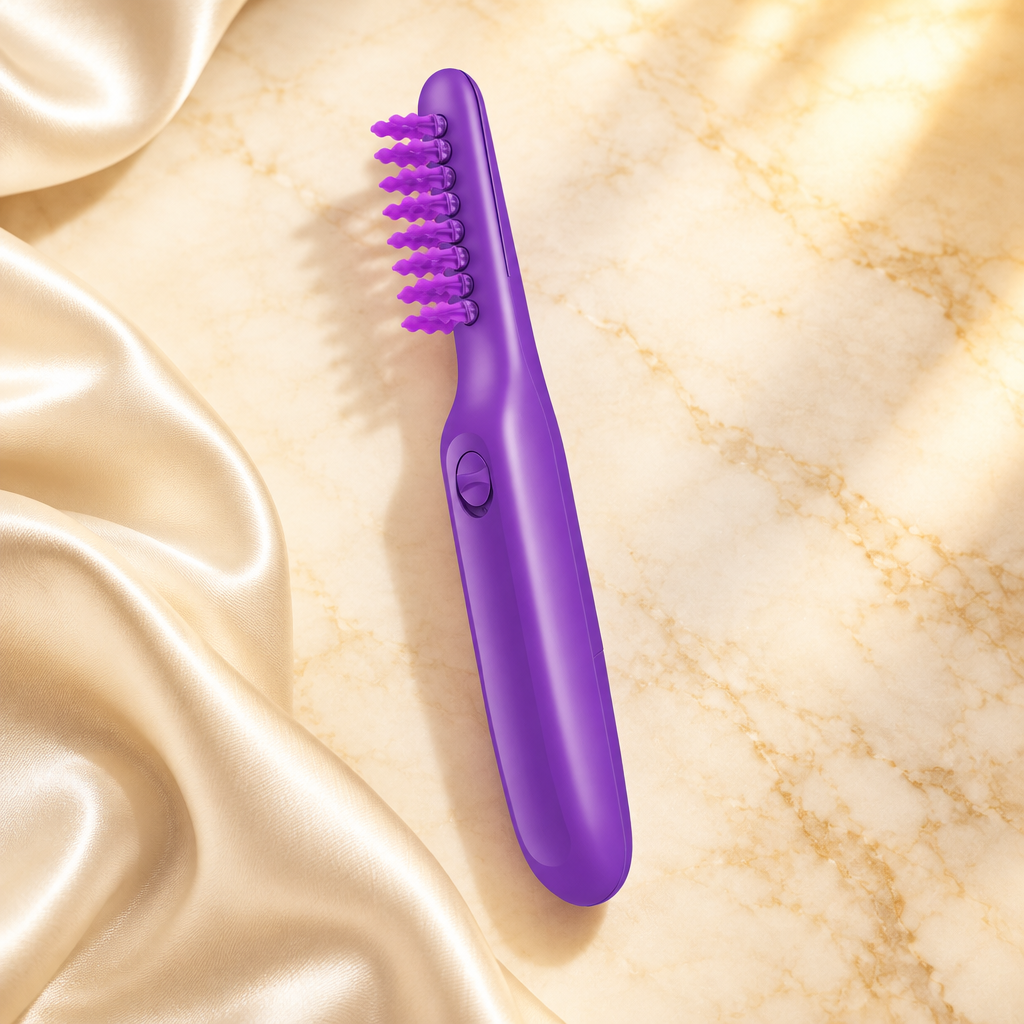 Purple electric detangling brush