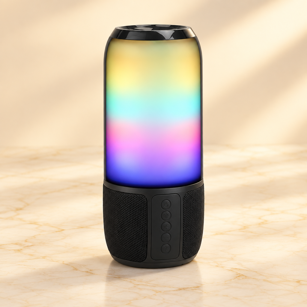 RGB Party Speaker — 6 Color Light Show, TWS Stereo, 10H Battery & Multi-Mode Playback