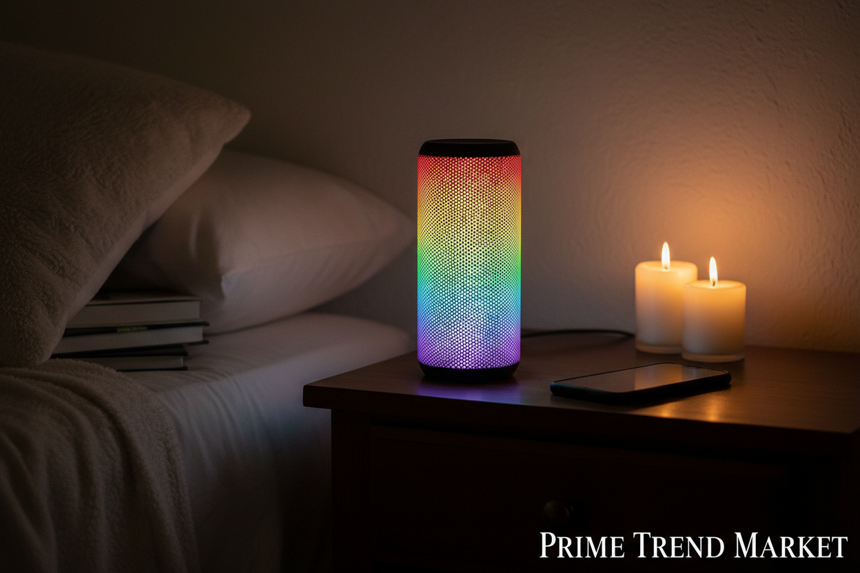 RGB Lamp Bluetooth Speaker — TWS Stereo, Waterproof & Portable with LED Mood Light — Eliza & Tuan
