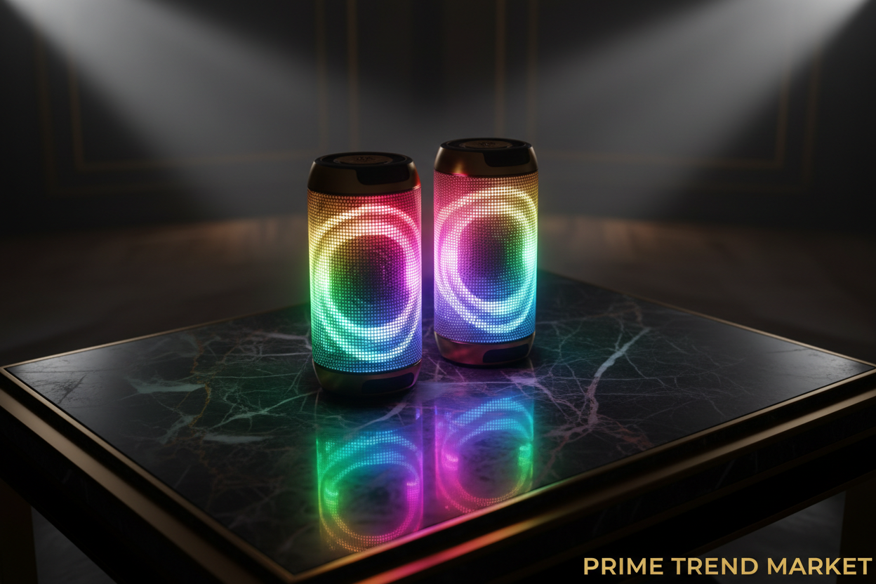 RGB Lamp Bluetooth Speaker — TWS Stereo, Waterproof & Portable with LED Mood Light — Eliza & Tuan