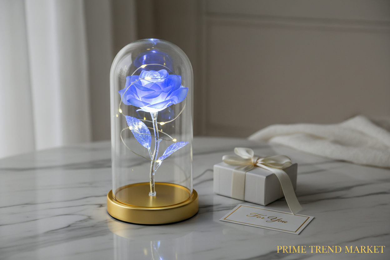 Rose LED Night Light in Glass Dome | Bluetooth Speaker | 10 Colors | Perfect Gift for Her — Prime Trend Market