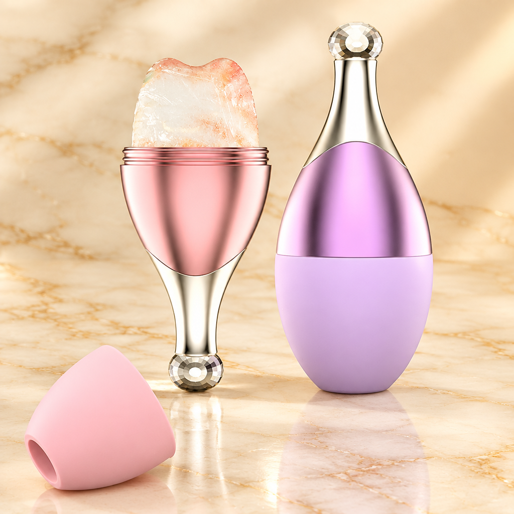 Luxury Silicone Ice Cube Facial Roller — Skin Lifting & Contouring Tool