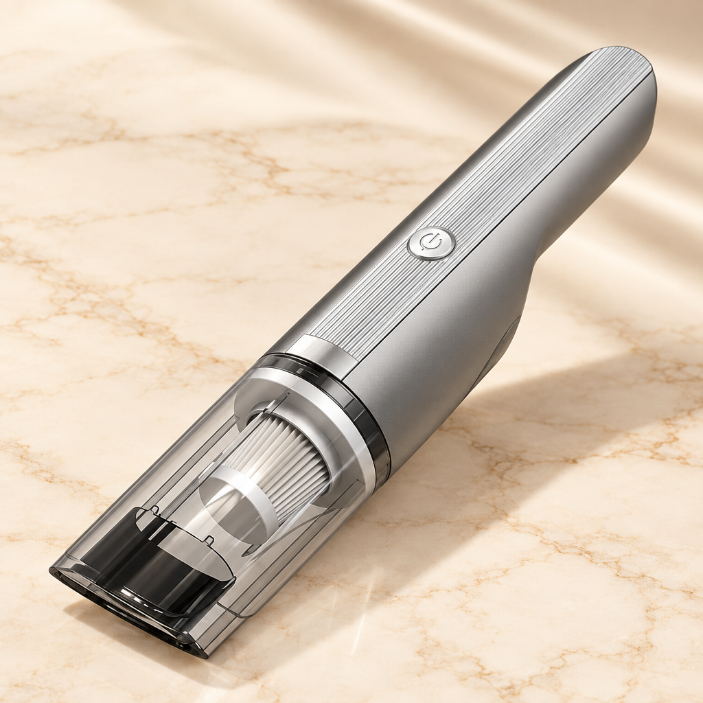 Silver handheld vacuum