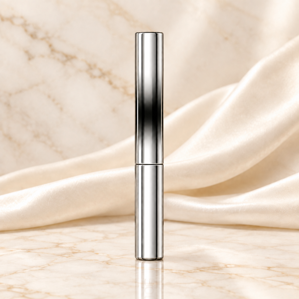 Silver mascara tube