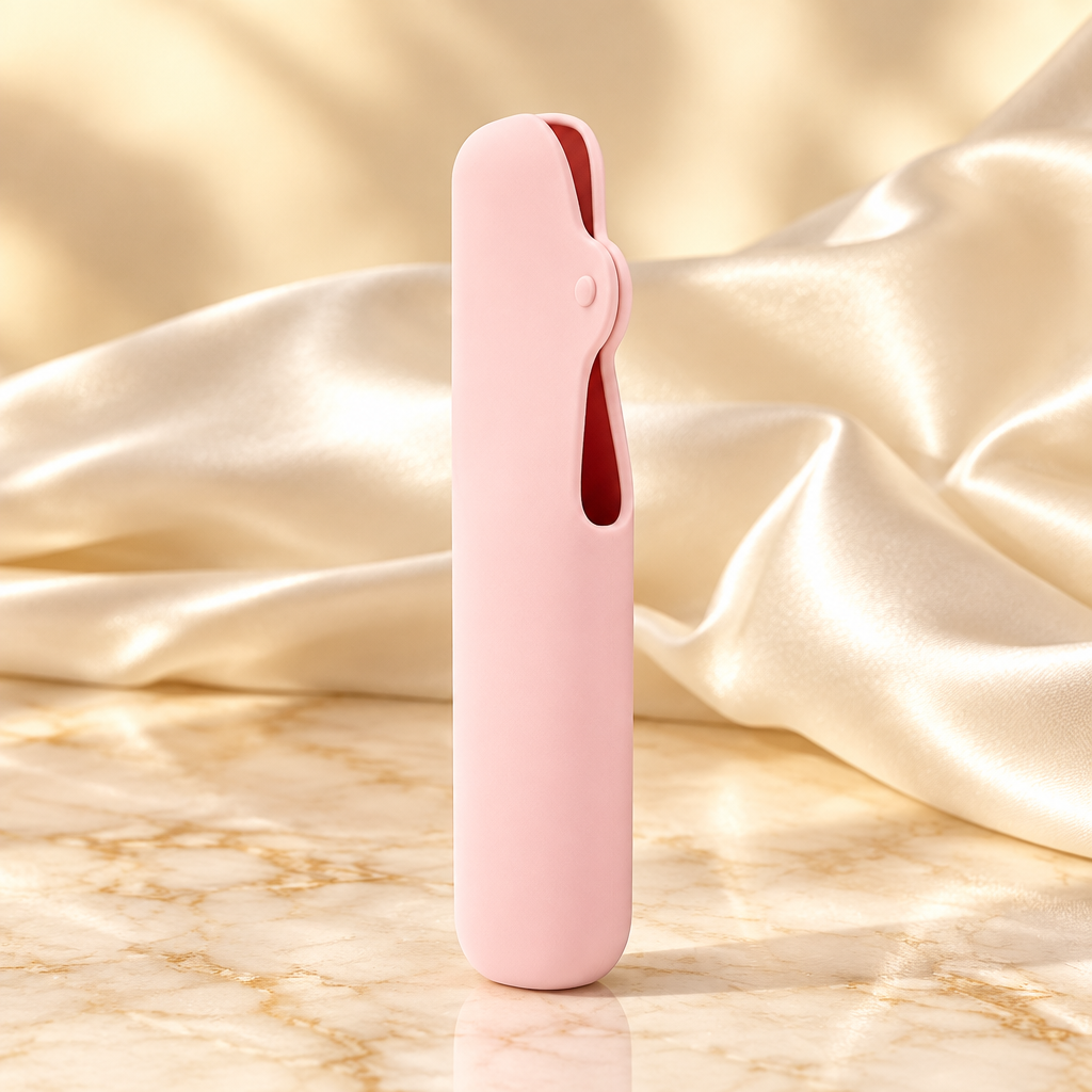 Single pink silicone brush holder