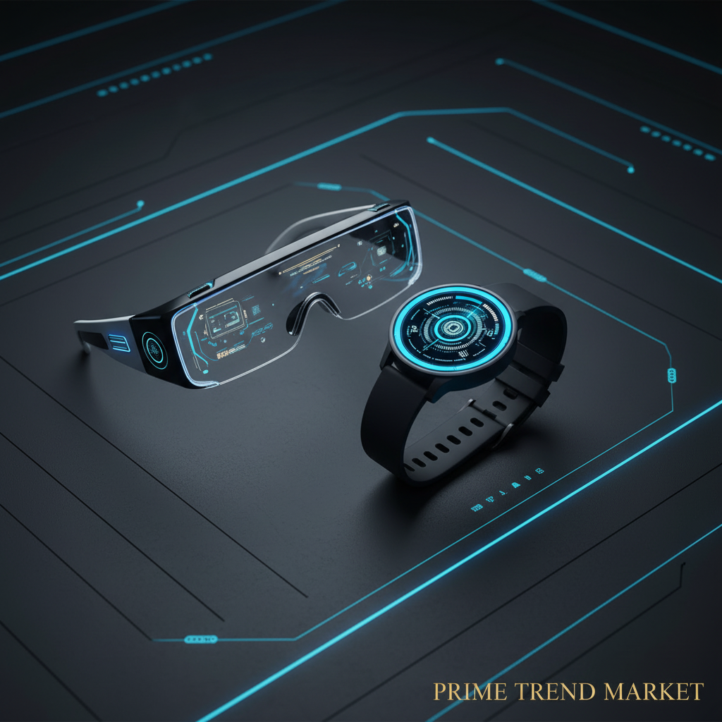 Smart Glasses Watch Flat Lay