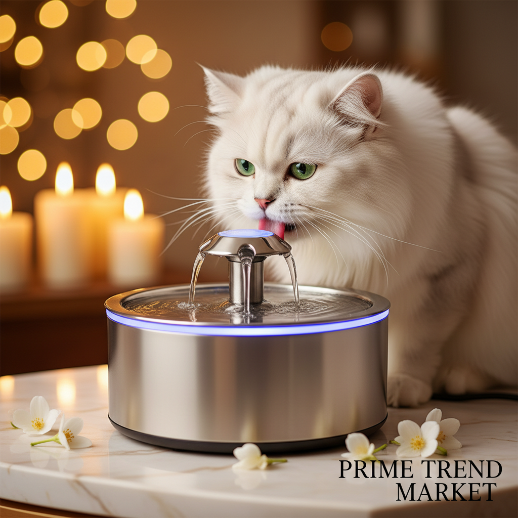 Luxury Smart Pet Water Fountain — Auto-Circulation, LED Light, 7 Colors & 4 Styles — Prime Trend Market