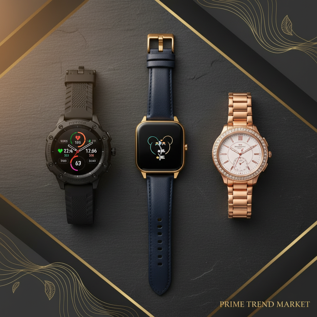 Smart Watch Trio Flat Lay
