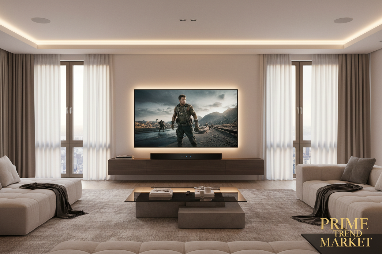 24" Compact Soundbar for TV & Projector | 80W Surround Sound | Bluetooth & AUX | Remote Control — Eliza & Tuan