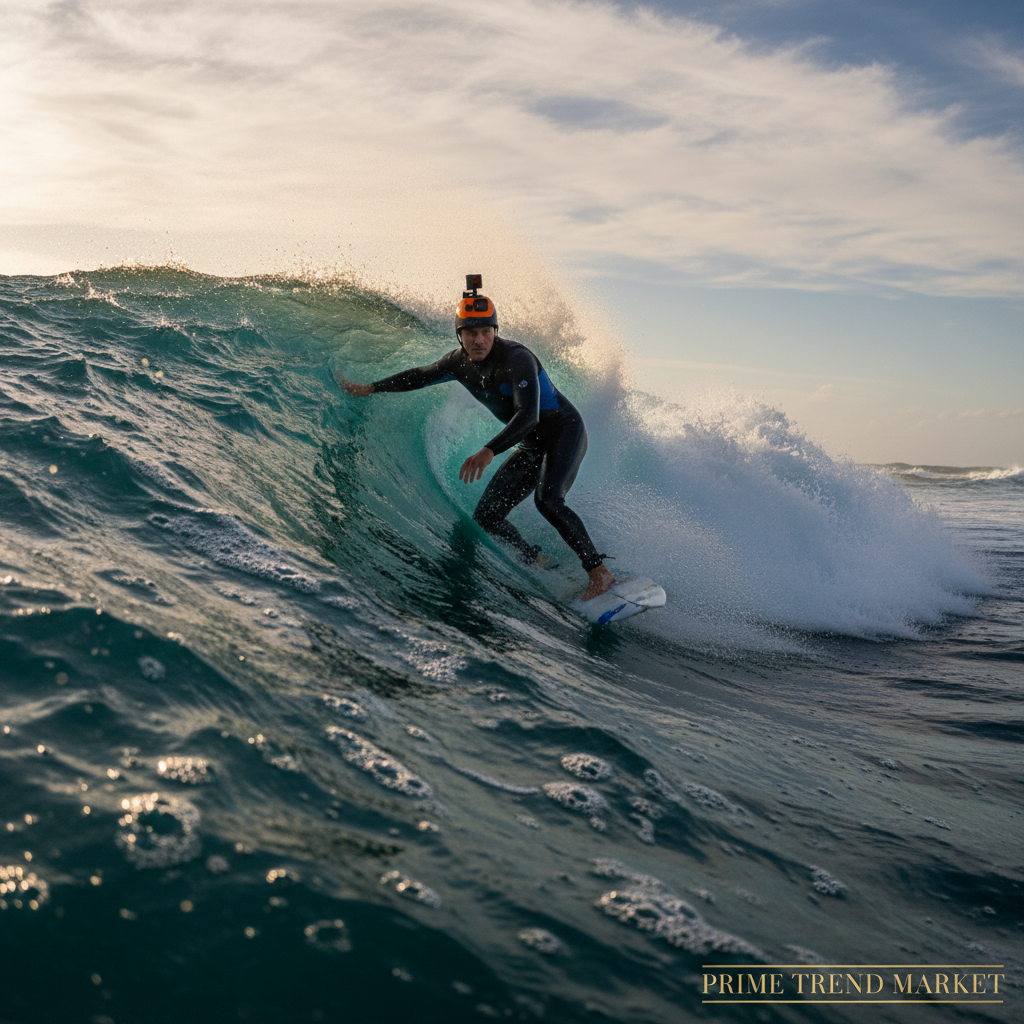 Surf action helmet mount