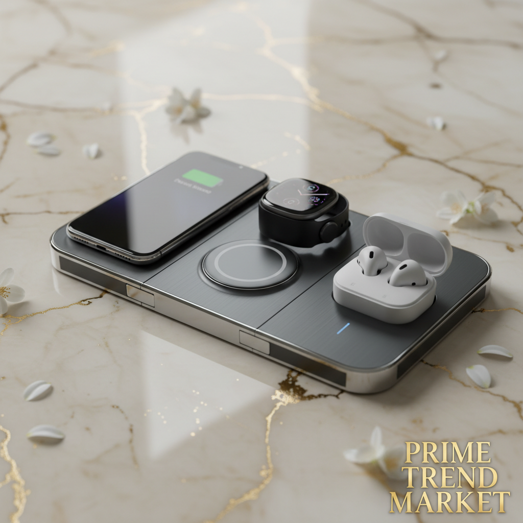 Travel Power Bundle | Folding 3-in-1 Wireless Charger + Transparent Magnetic Power Bank 10000mAh