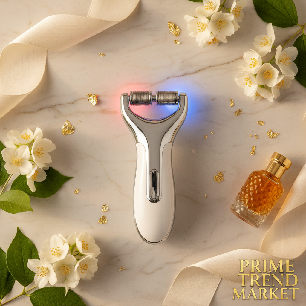 V-Roller EMS Red & Blue Dual-Wave Face Lifting & Slimming Device — Micro Current Tightening Beauty Tool — Eliza & Tuan