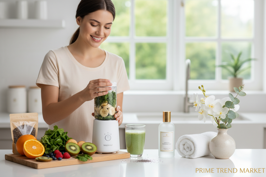 Wellness Kitchen Bundle | Portable Mini Blender + Luxury Body Massage Oil — Prime Trend Market