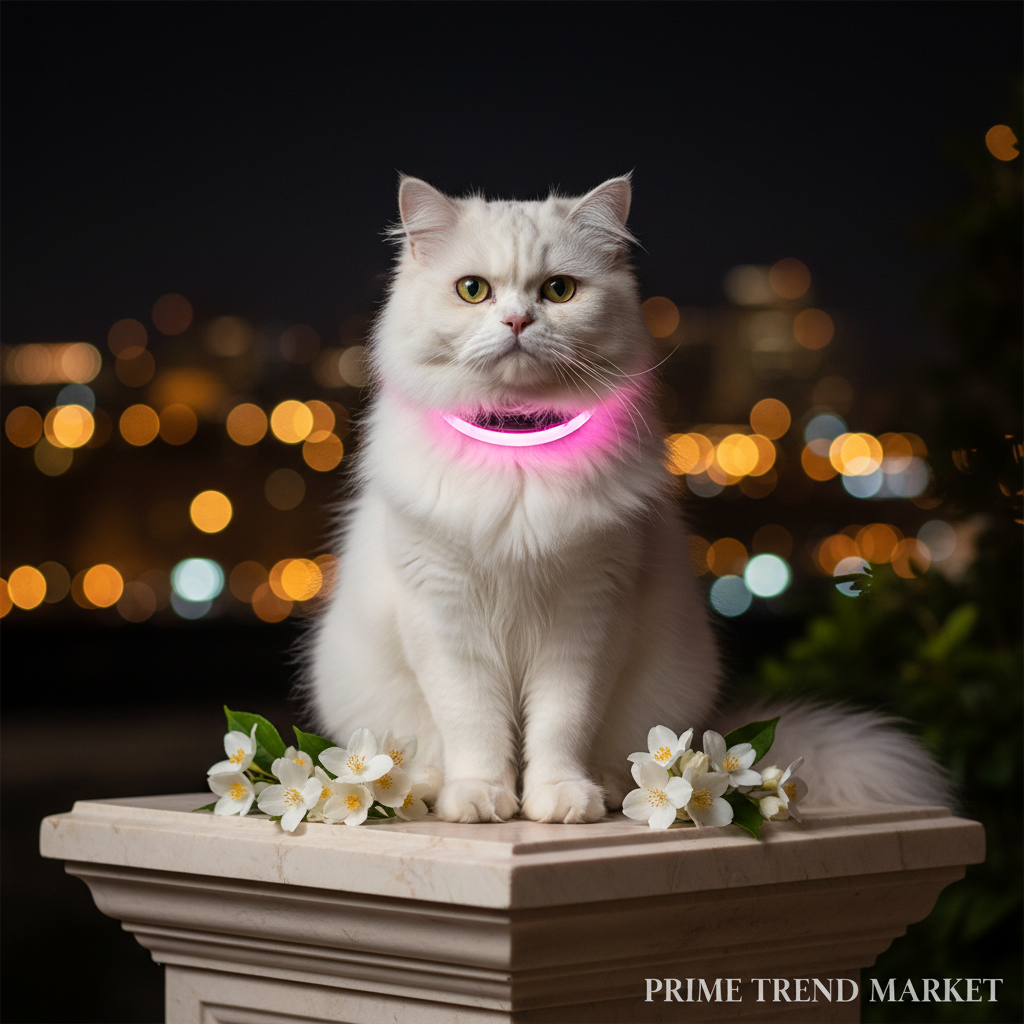 Luxury LED Safety Night Collar for Cats & Dogs — USB Rechargeable Luminous Pet Collar — Prime Trend Market