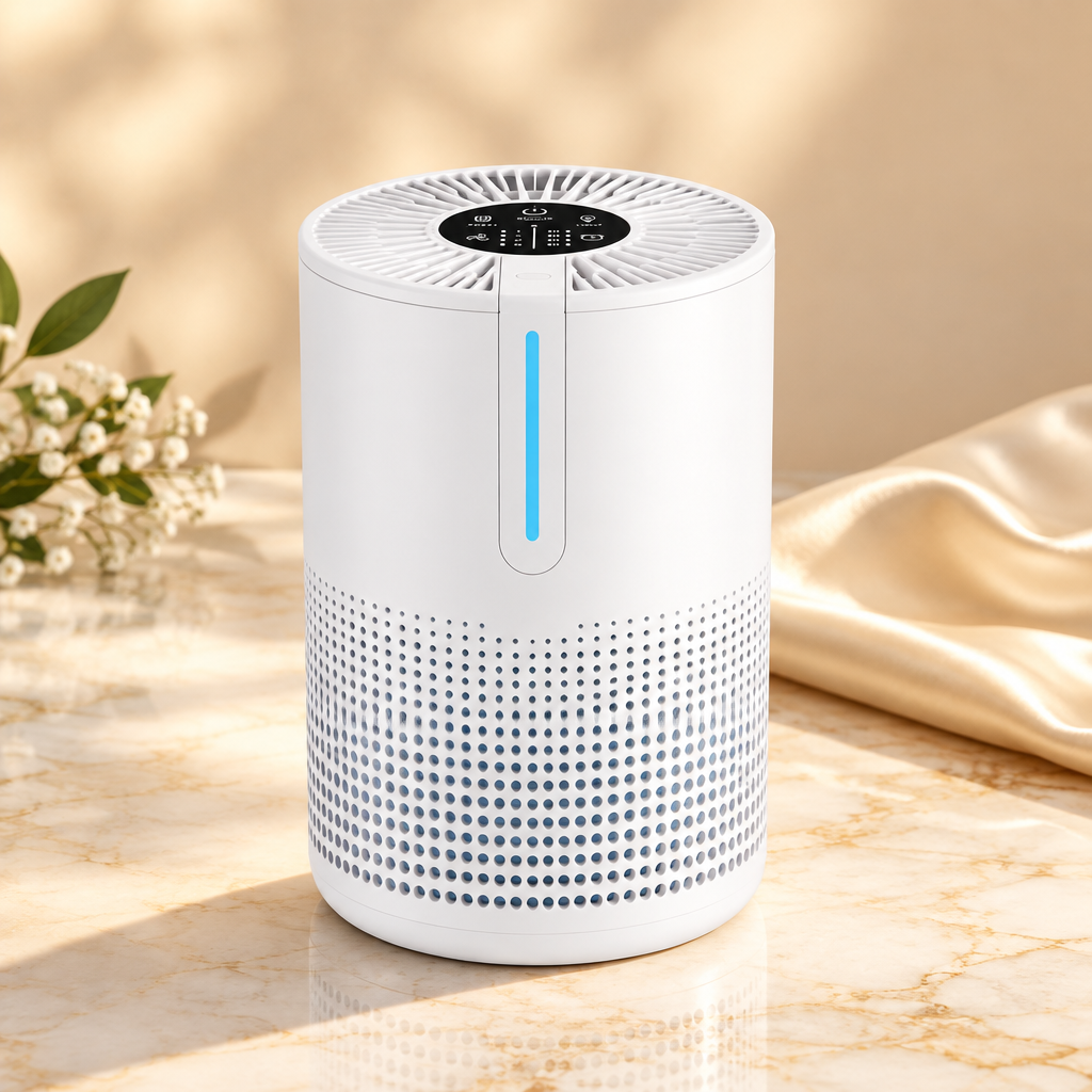 White desktop air purifier