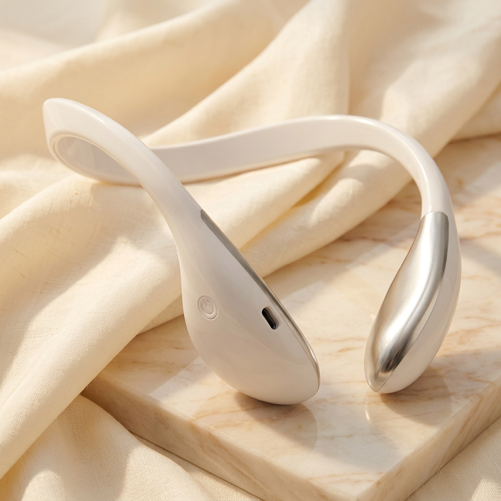 White hands-free device portrait