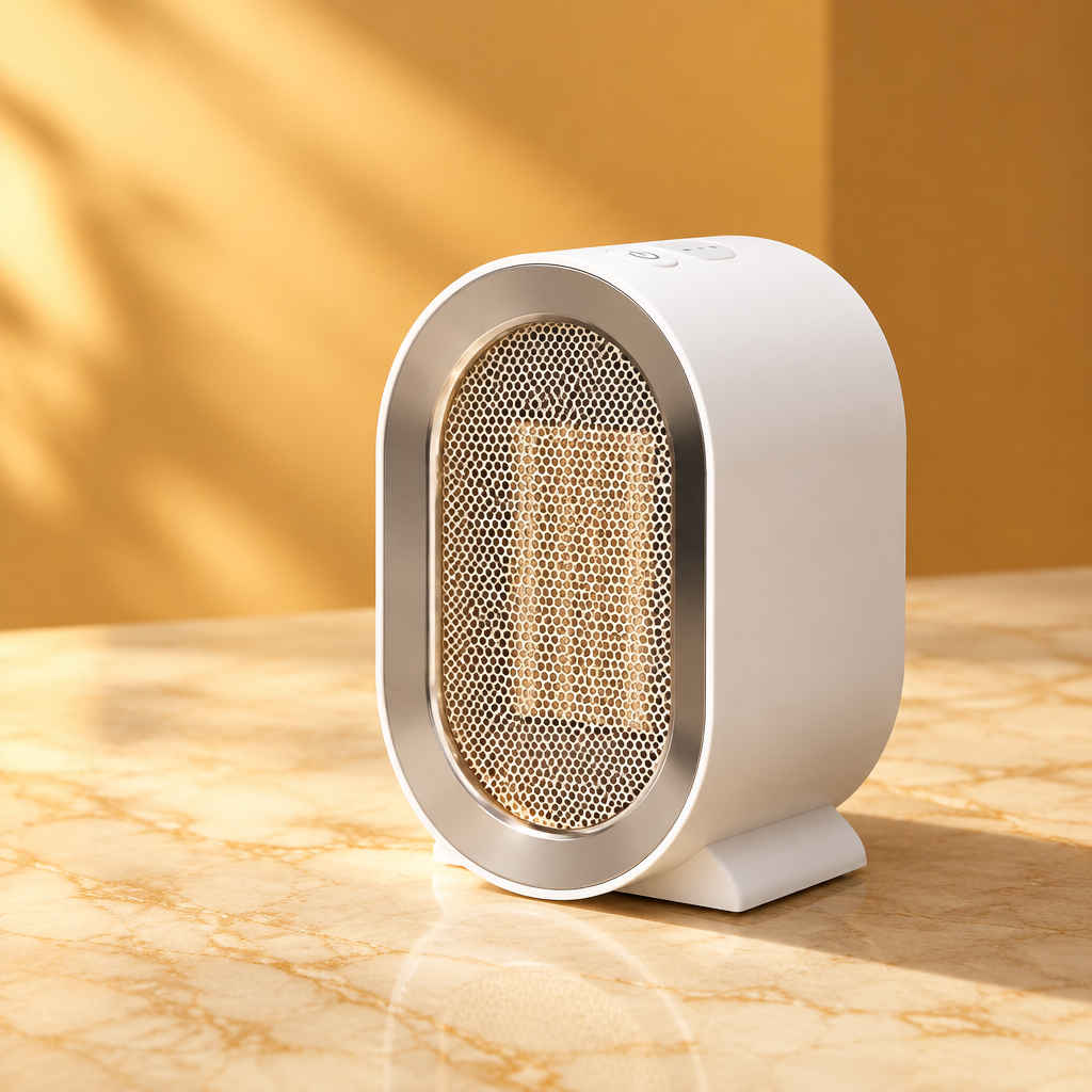 White mini desktop heater