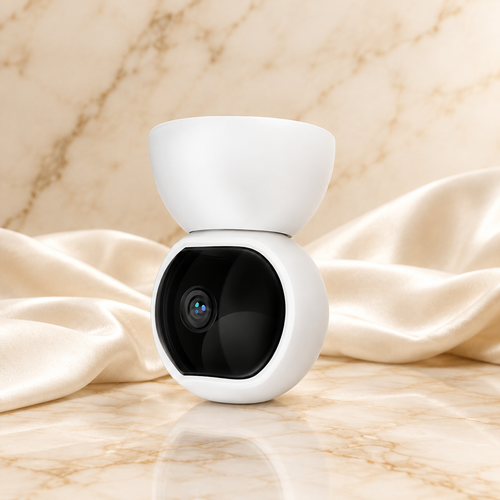 White pet and baby monitor camera