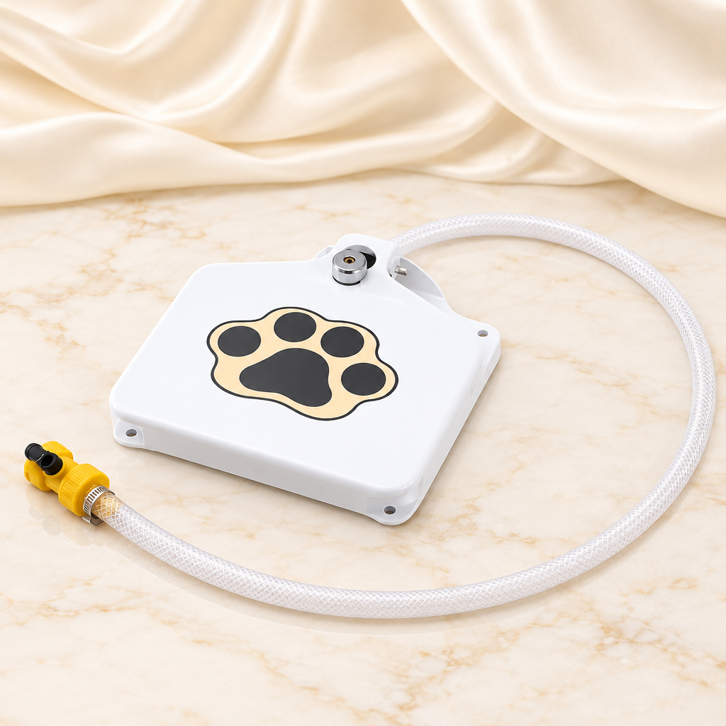 Dog Water Fountain — Step-On Activated Outdoor Pet Water Dispenser & Sprinkler